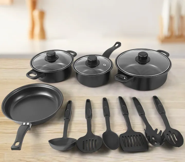 بيع بالجملة الأواني والمقالي 13 طقم غير لاصق . Wholesale Pots and Pans 13 Set Non