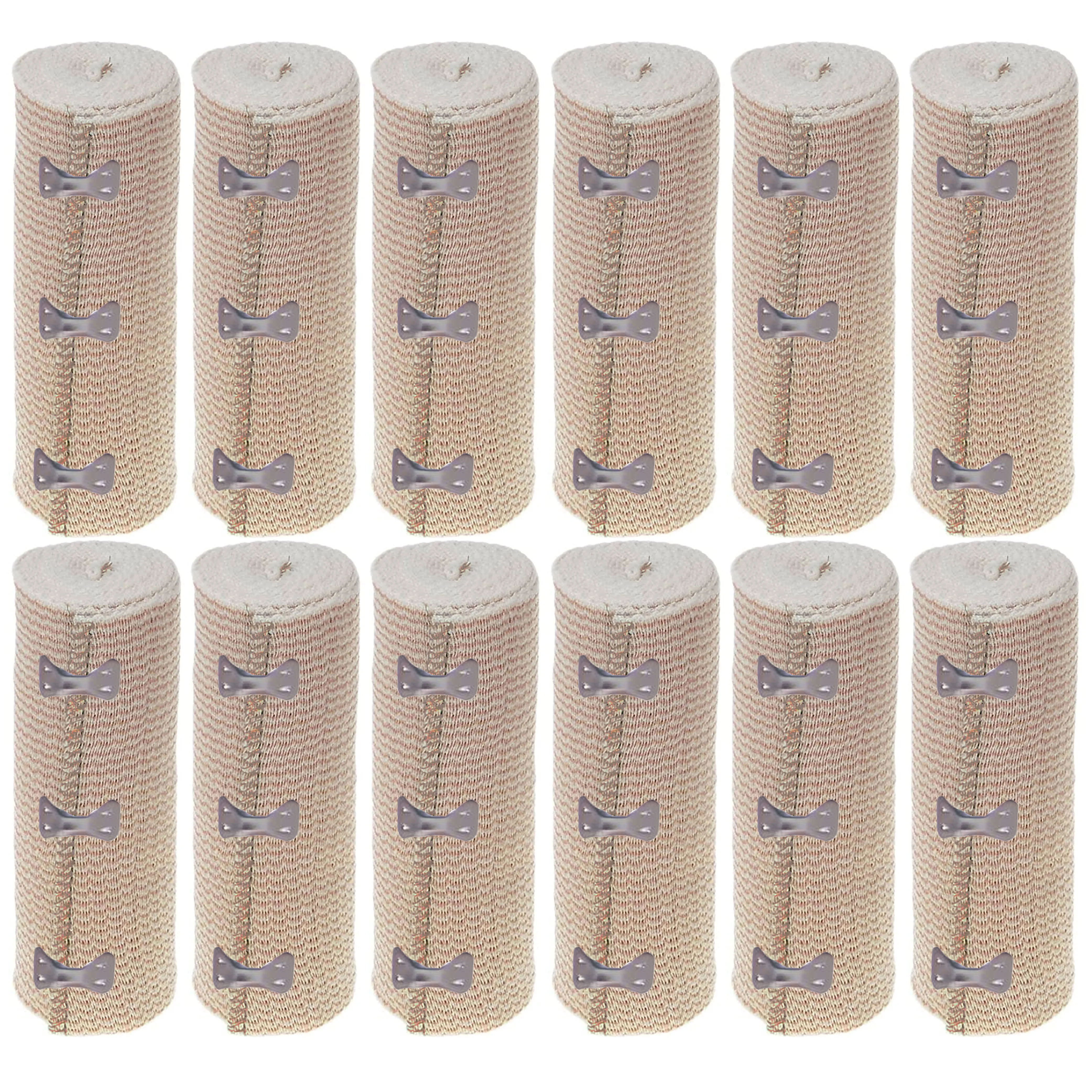 12 Rolls Elastic Bandages 6" Clip Body Wrap Thigh Calf Flexible Large Sport