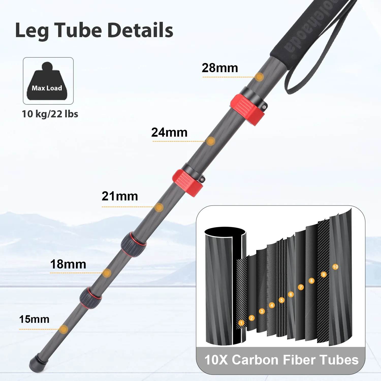 66" Carbon Fiber Camera Monopod