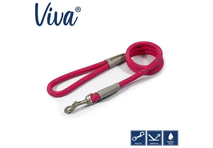 Ancol - Viva Nylon Reflective Rope Snap Lead - Purple - 107cm x 12mm (Max50kg)