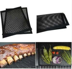 BBQ Non-stick Teflon Grill, Heat Resistance Thermal Mats. Use For Gas, Charcoal And Electric Barbecue