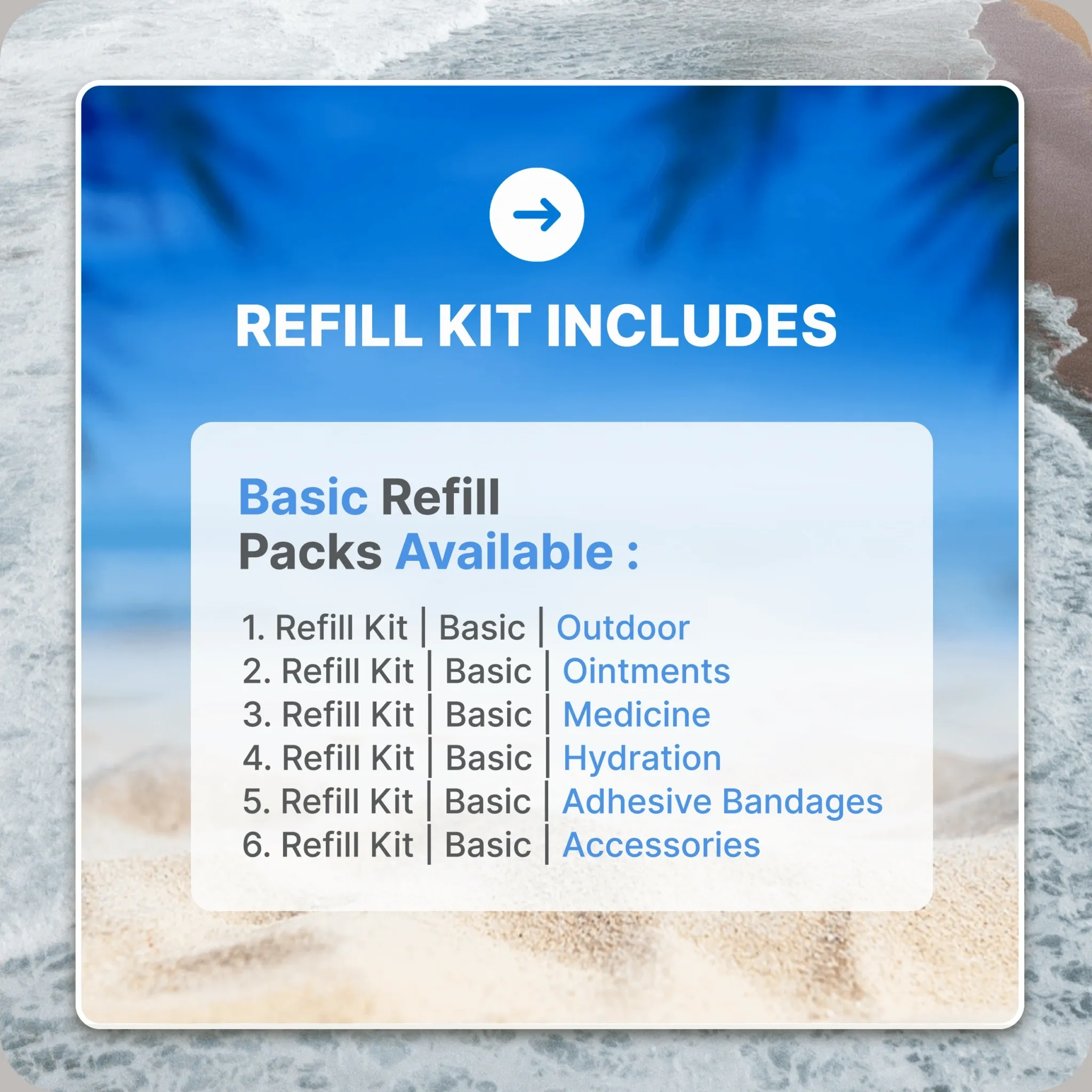 Cruise Essentials On-The-Go Refills for First Aid Kits  | Choose your preference from the drop down menu