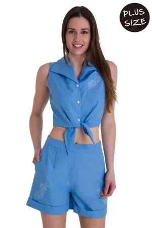 Floral Days Plus Size Tie Shirt