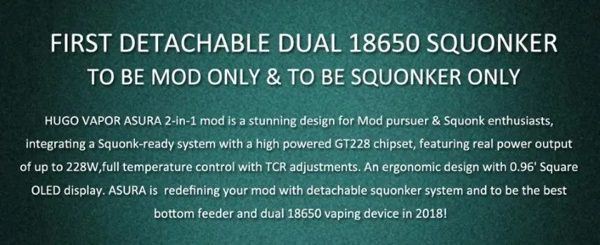Hugo Vapor Asura 228W 2-in-1 TC Mod & Squonk