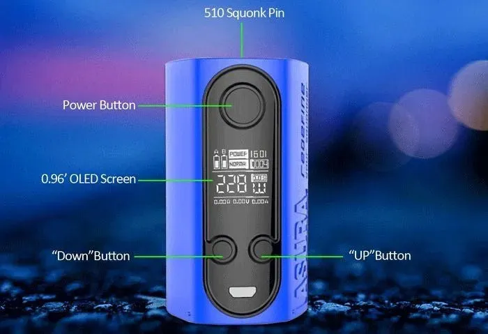 Hugo Vapor Asura 228W 2-in-1 TC Mod & Squonk