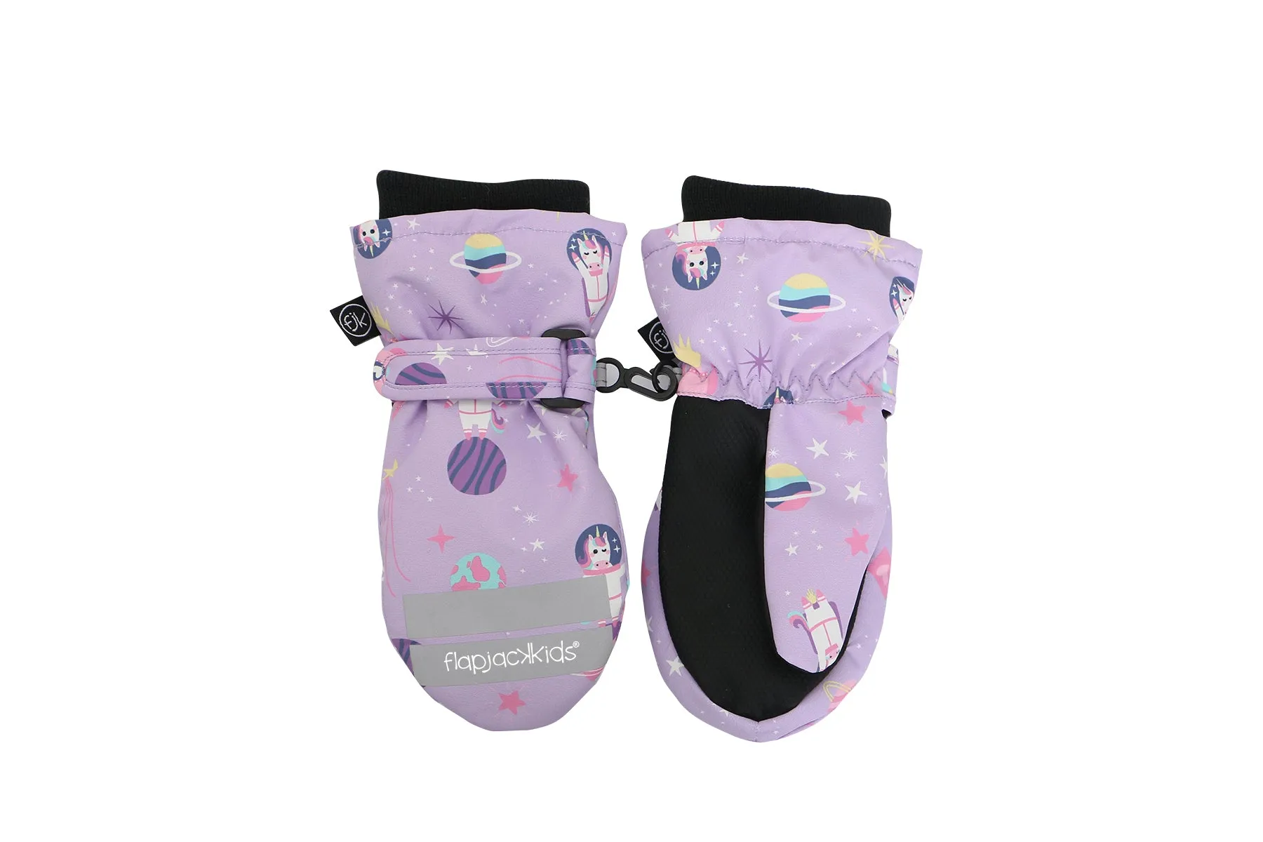 Kids Water Repellent Ski Mittens - Unicorn (Lilac)