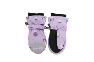 Kids Water Repellent Ski Mittens - Unicorn (Lilac)