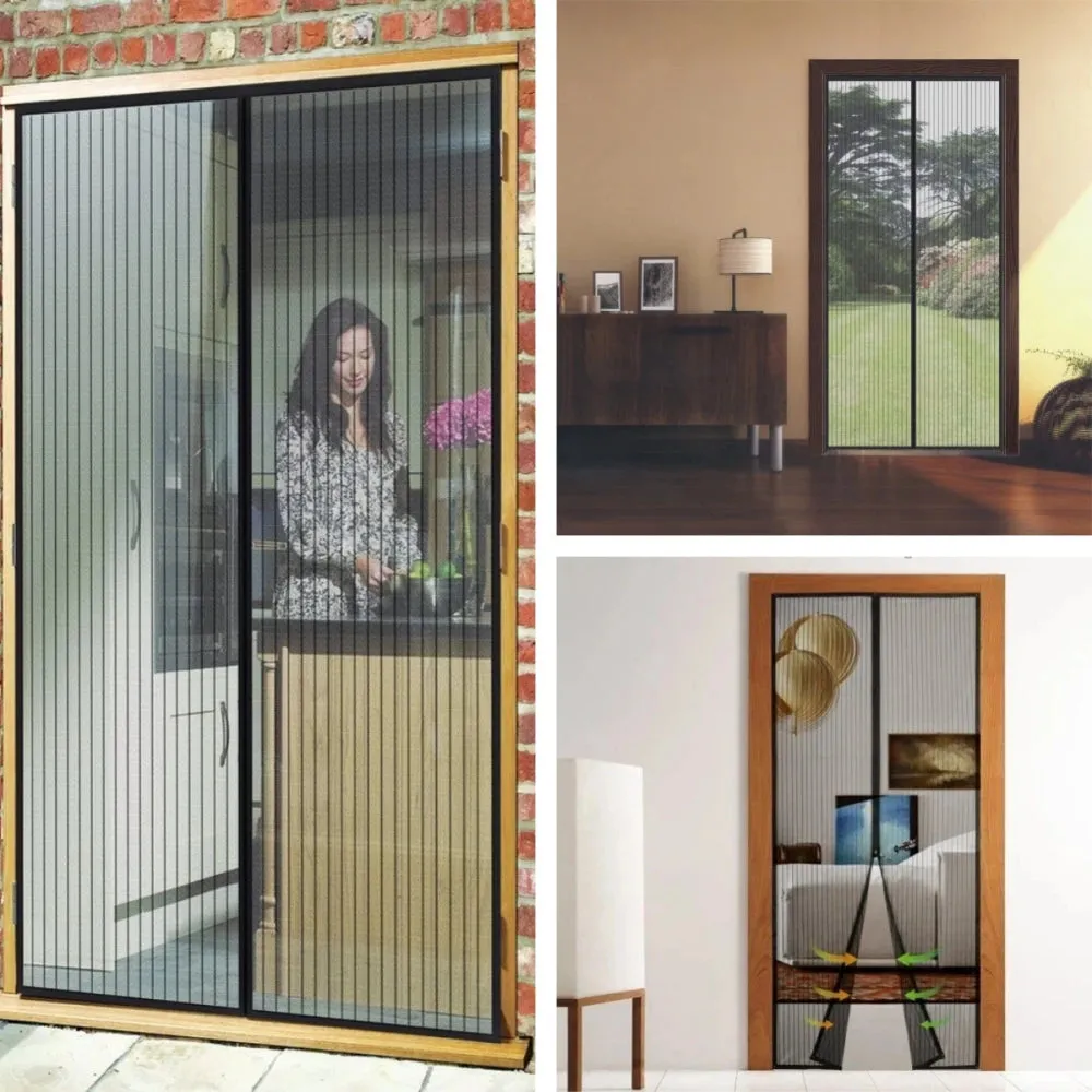 Magic Mesh Instant Screen Door - Magnetic Curtain Net for Single Doors, Sliding Doors & RVs - Anti-Bug & Mosquito Fly Screen