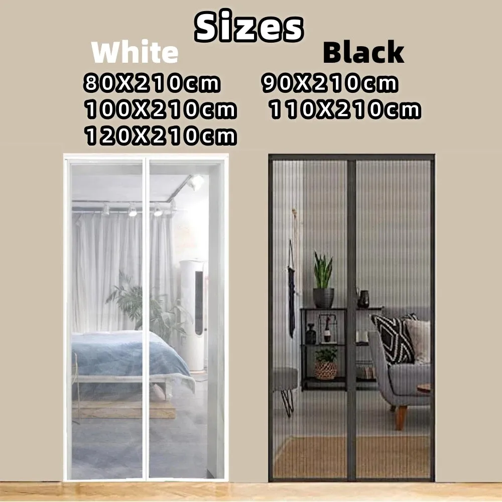 Magic Mesh Instant Screen Door - Magnetic Curtain Net for Single Doors, Sliding Doors & RVs - Anti-Bug & Mosquito Fly Screen