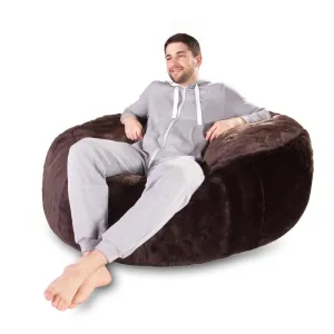 Mammoth Bean Bag Sofa - Faux Fur Sheepskin Brown