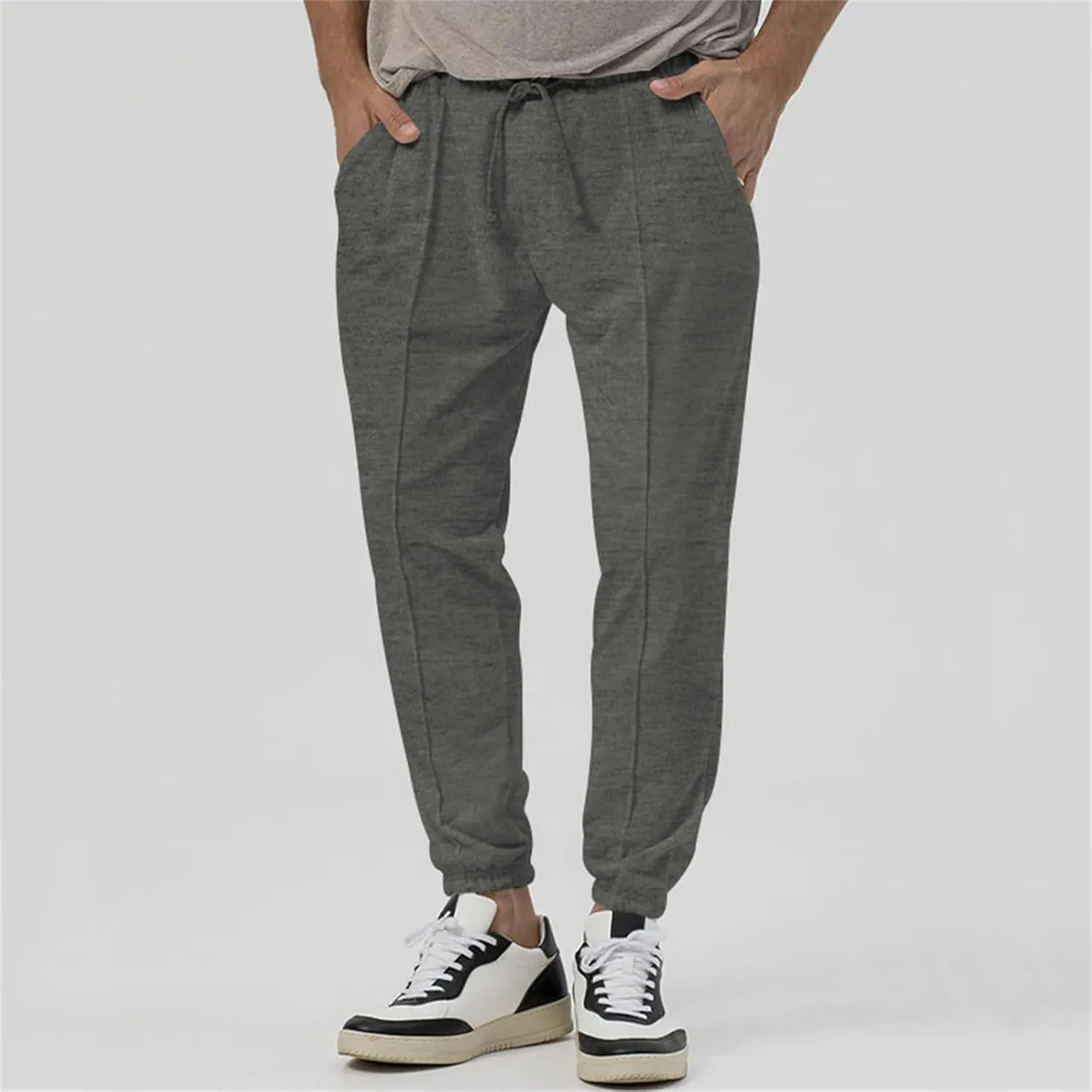 Men's Outdoor Pants Elastic Waist Water-Resistant Quick-Dry for Hiking Golf High Waisted Modal Joggers for Running