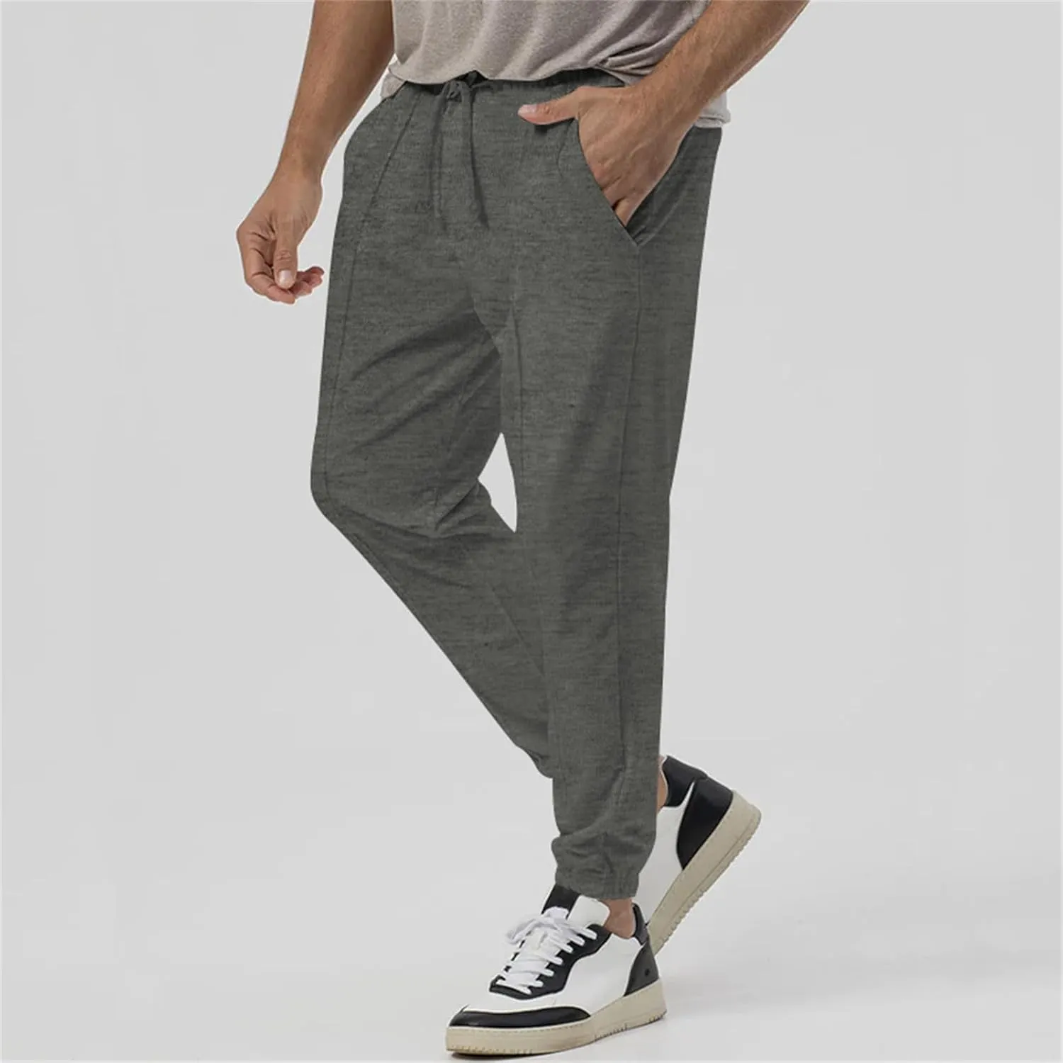 Men's Outdoor Pants Elastic Waist Water-Resistant Quick-Dry for Hiking Golf High Waisted Modal Joggers for Running