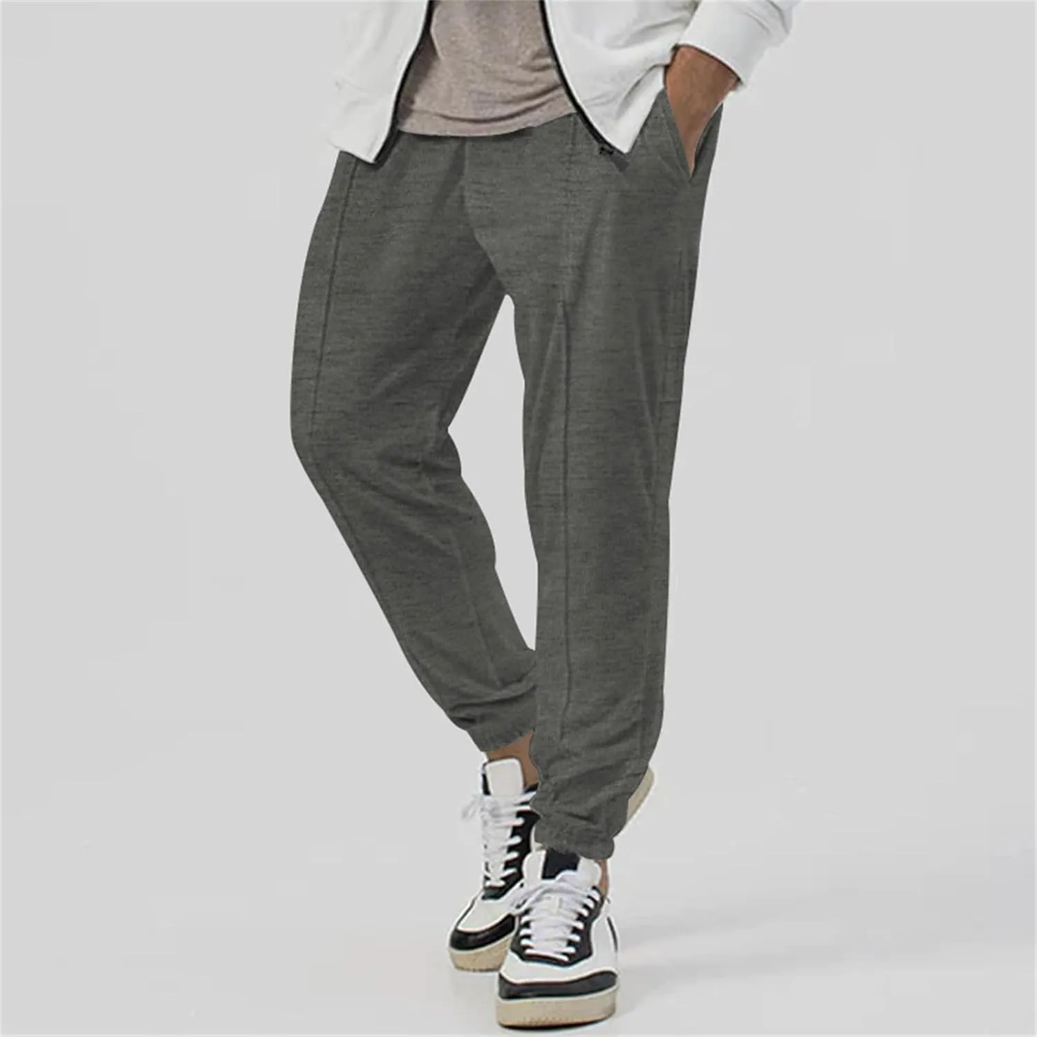 Men's Outdoor Pants Elastic Waist Water-Resistant Quick-Dry for Hiking Golf High Waisted Modal Joggers for Running