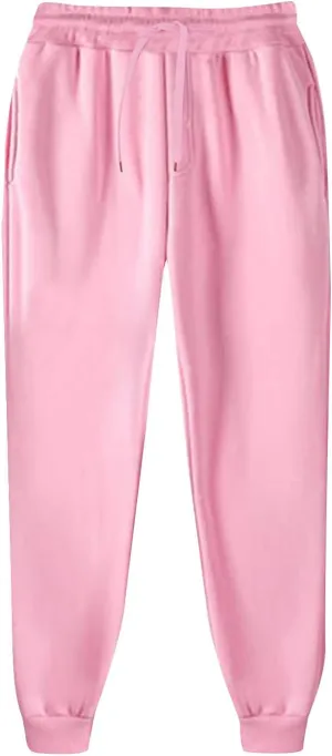 Mens Sweatpants with Pockets Solid Casual Pants Classic Fit Pants Lightweight Elastic Waist Golf Trousers