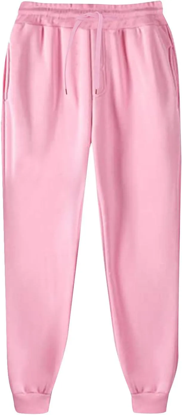 Mens Sweatpants with Pockets Solid Casual Pants Classic Fit Pants Lightweight Elastic Waist Golf Trousers