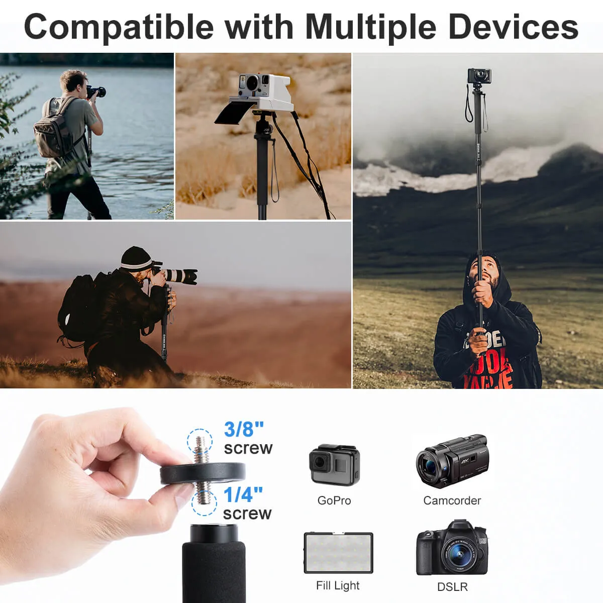 Moman MA65 Monopod Hiking Stick Aluminum Made