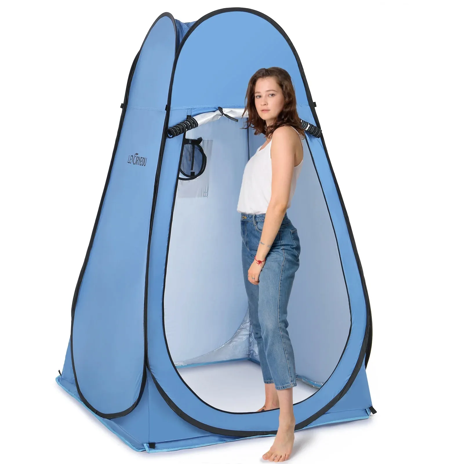 Pop Up Privacy Shelter Tent Portable Outdoor Camping Beach Instant Shower Toilet Changing Tent Sun Rain Shelter with Window