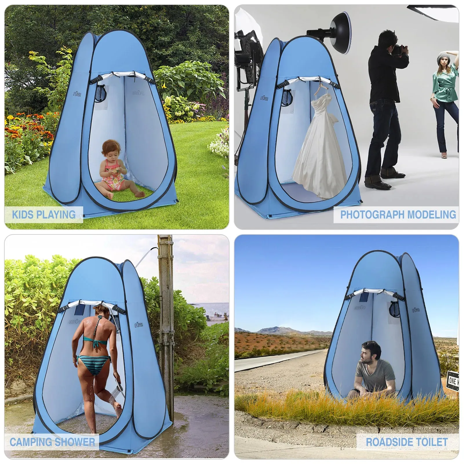Pop Up Privacy Shelter Tent Portable Outdoor Camping Beach Instant Shower Toilet Changing Tent Sun Rain Shelter with Window