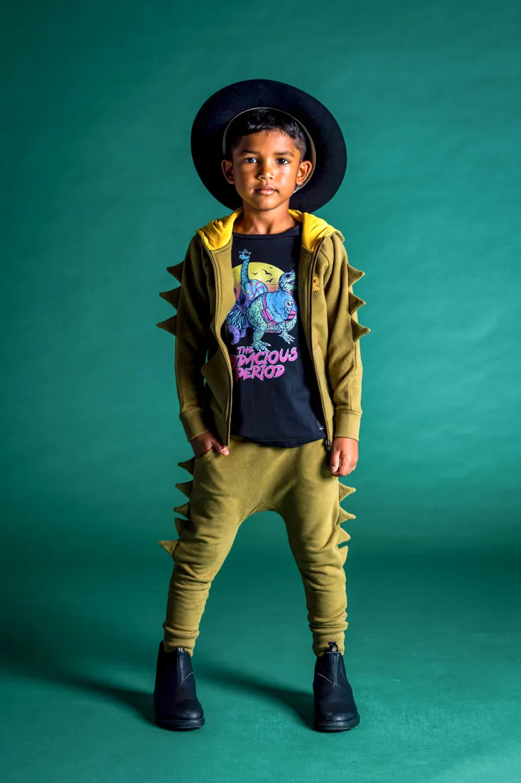 Rock Your Baby Khaki Dino Hoodie