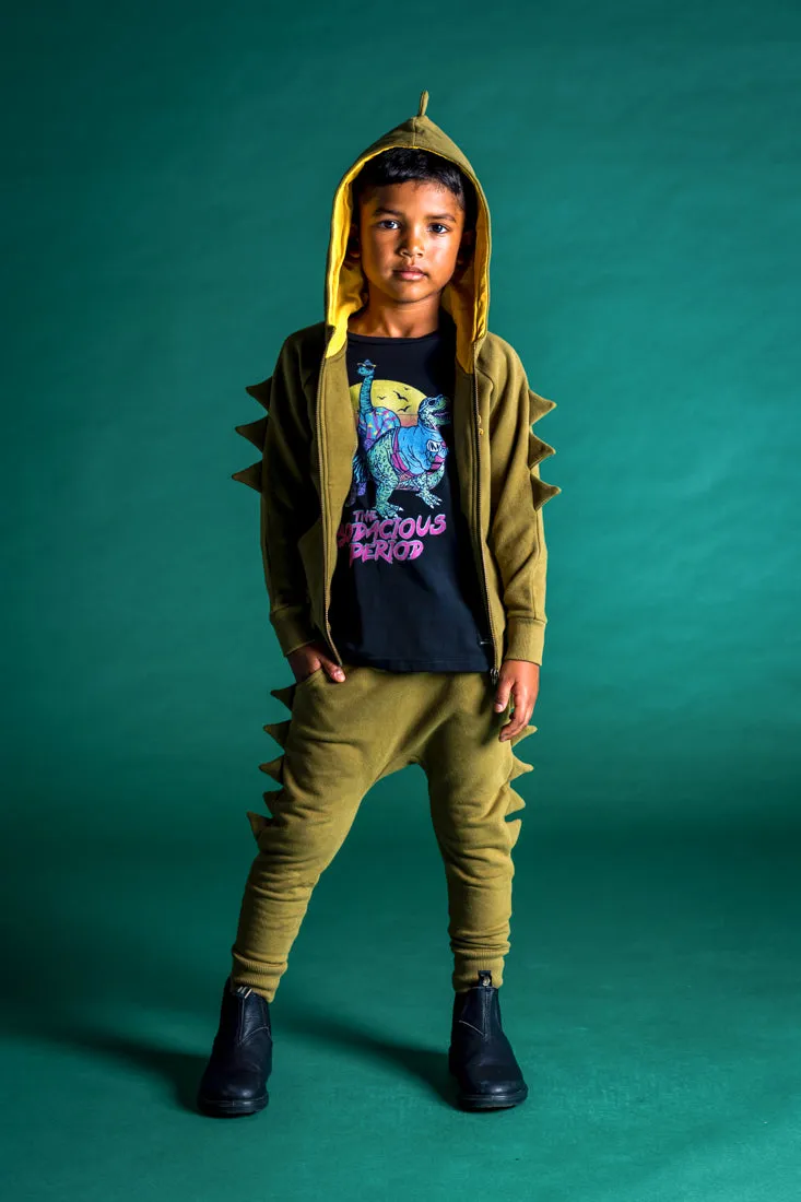 Rock Your Baby Khaki Dino Hoodie