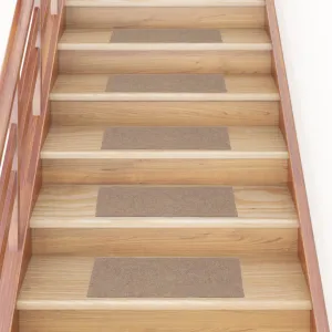 Self-adhesive Stair Mats Rectangular 15 pcs 60x25 cm Light Brown