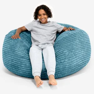 Ultra Comfy Kids Super Sized Bean Bag 6-14 yr - Cord Aegean Blue