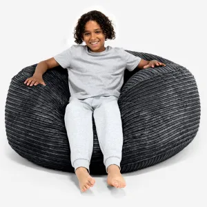 Ultra Comfy Kids Super Sized Bean Bag 6-14 yr - Cord Black